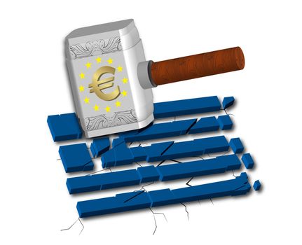 A Euro hammer that destroys Greece.