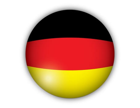 German flag at white background