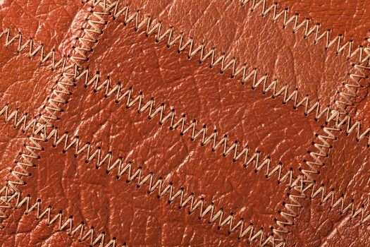 Close up of brown leather texture background. Top view