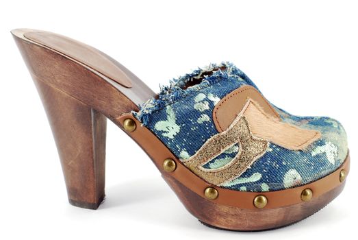 Woman modern clog on white