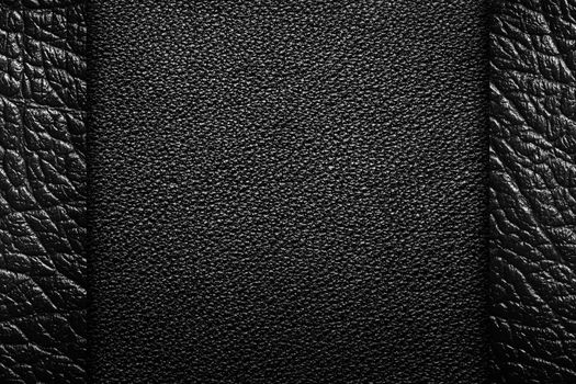 Black leather textures for background, composition with margins