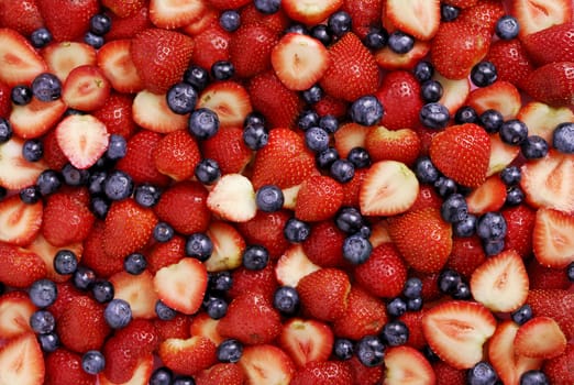 Group of strawberries and blueberries