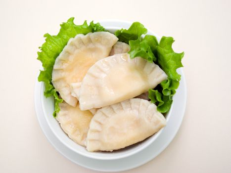 vareniks with cheese are Ukrainian foods closeup