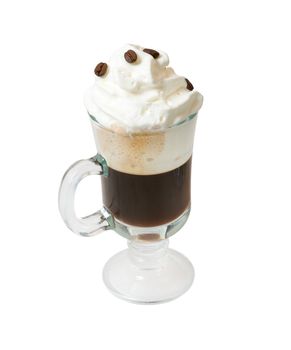 irish coffee  isolated on white background. clipping Path 