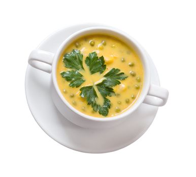 vegetable soup  isolated on white background