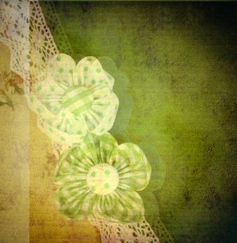 vintage floral scrapbook, fabric texture background