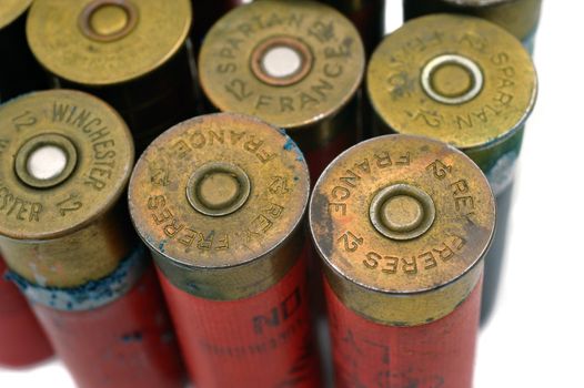 shotgun and its cartridges. Still life representing hunting.