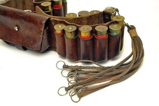 shotgun and its cartridges. Still life representing hunting.