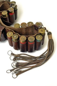 shotgun and its cartridges. Still life representing hunting.