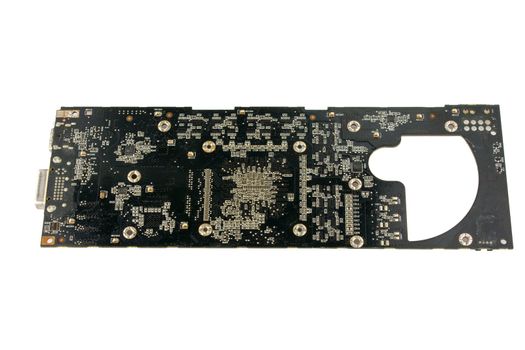 circuit video card isolated on a white background