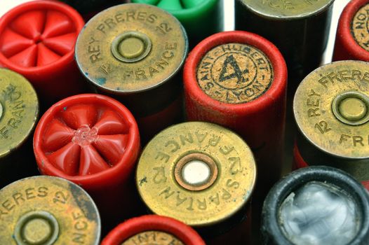 shotgun and its cartridges. Still life representing hunting.
