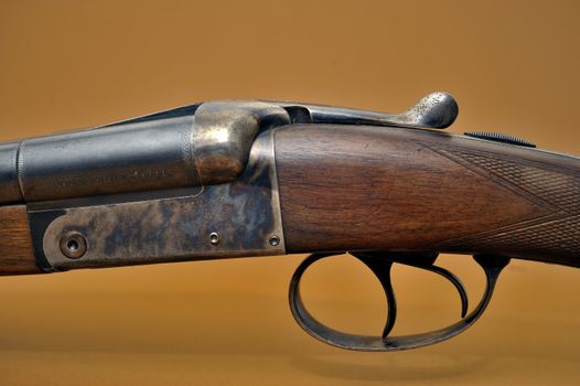 shotgun and its cartridges. Still life representing hunting.