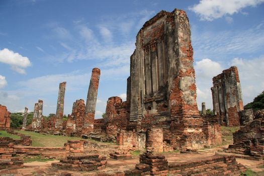 Ancient ruins and archeological remnants of Ayutthaya, Thailand