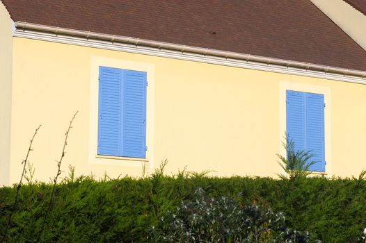 New real estate in France in the Paris region. Houses in an allotment which has just been finished.