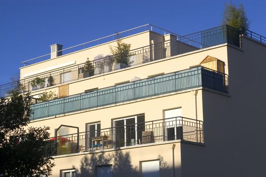 New real estate in France in the Paris region. Houses in an allotment which has just been finished.