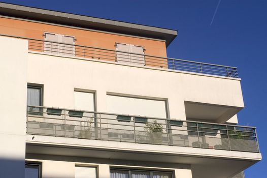 New real estate in France in the Paris region. Houses in an allotment which has just been finished.