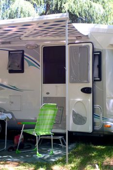 motor home in a camp-site