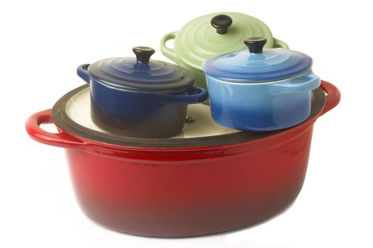 Mini casseroles individual which makes it possible individually to simmer a dish while adding an original character to the presentation.