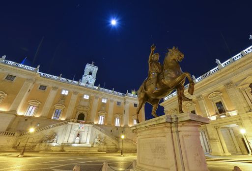 Campidoglio’s square and the statue of Marco Aurelio in Rome