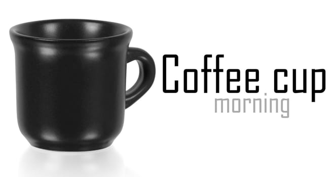 Black cup on the white background