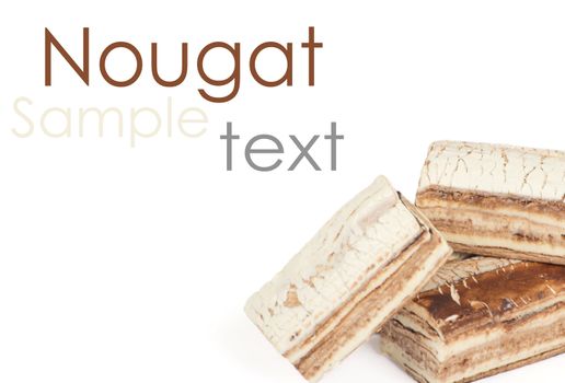 Nougat on the white background