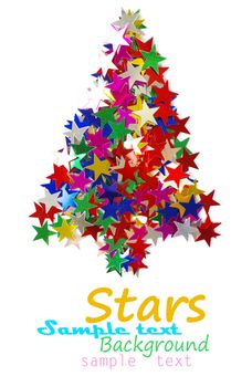Christmas tree composed of colored stars.
