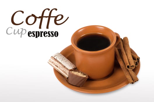 Coffee cup on white background