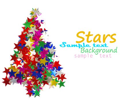 Christmas tree composed of colored stars.