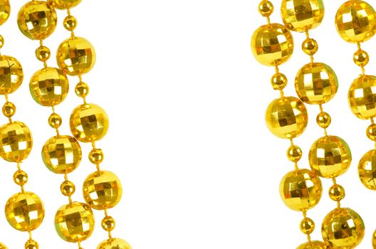 Background made of a brilliant celebratory beads of golden color