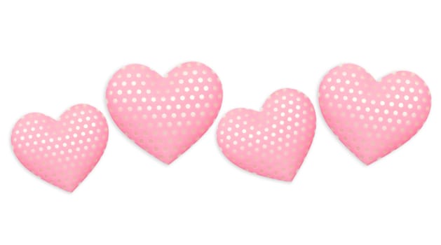 Decorative hearts on white background