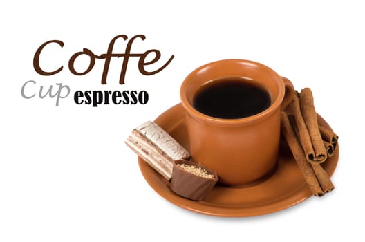Coffee cup on white background