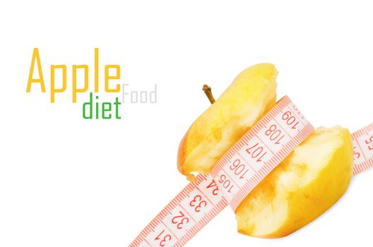 Apple with measurement isolated on white