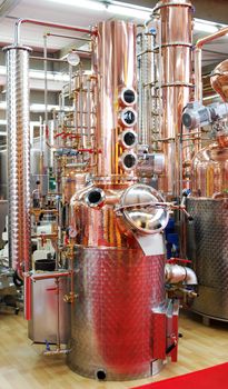 New shiny chrome distillery for beverages