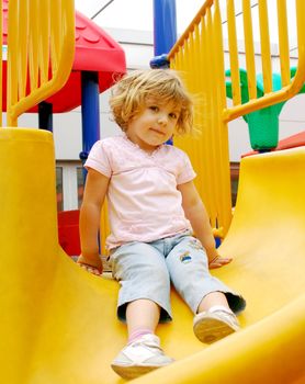 Beauty little girl on playground