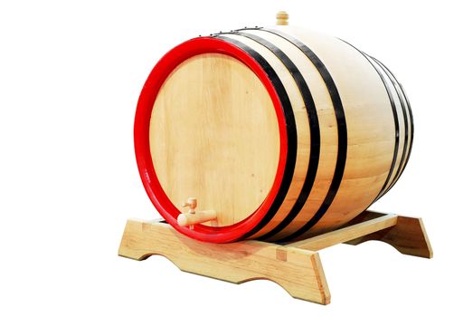 Wooden barrel isolated on white background