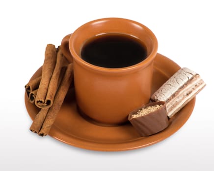 Coffee cup on white background