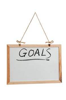 Goals word written on white board