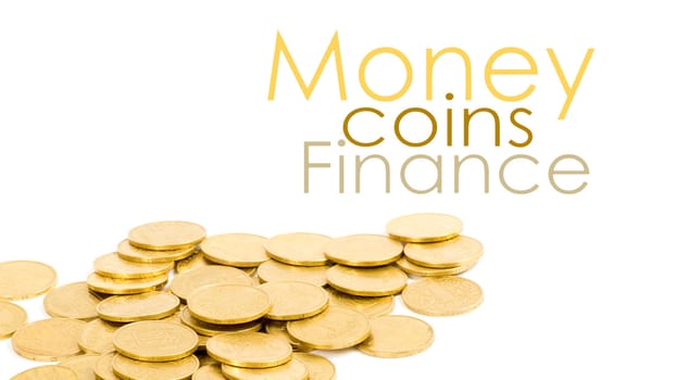 golden coins isolated on white