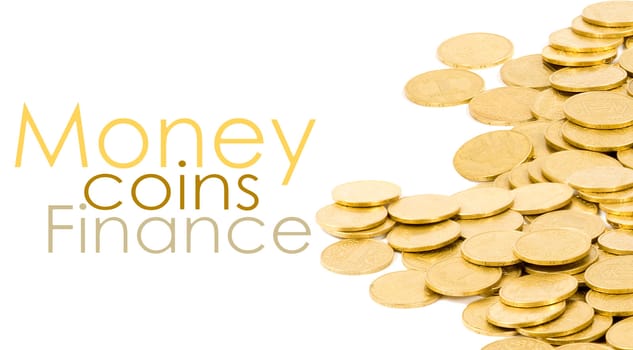 golden coins isolated on white