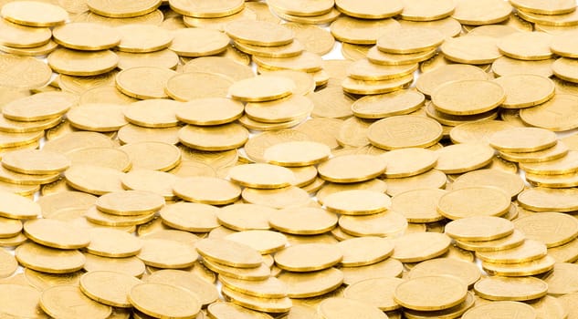 golden coins isolated on white