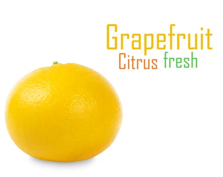 Grapefruit over white background
