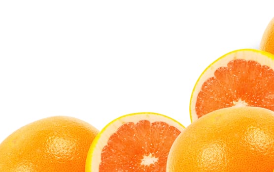 citrus fruits on white