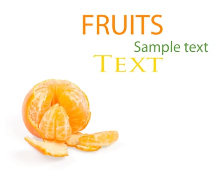 Fresh tangerine isolated on white