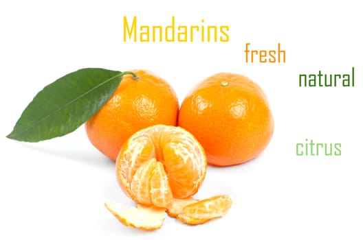 Mandarins isolated on white background