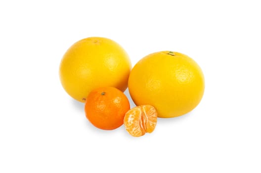 Citrus fruit on a white background