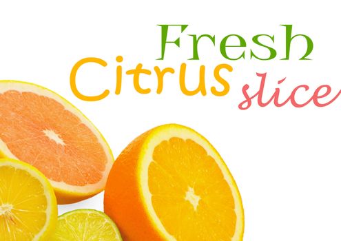 Citrus fresh fruit isolated on a white background