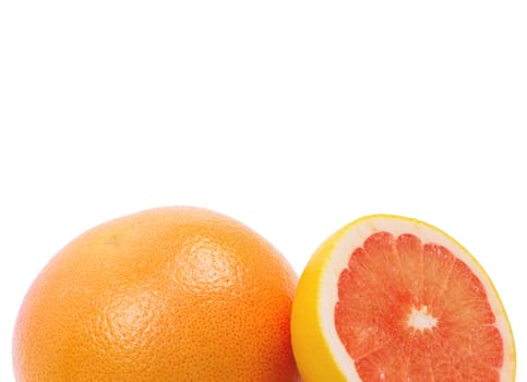 Image of a fresh whole lime, lemon and orange isolated on white