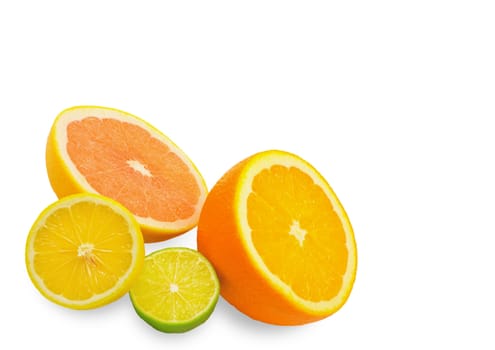 Citrus fresh fruit isolated on a white background