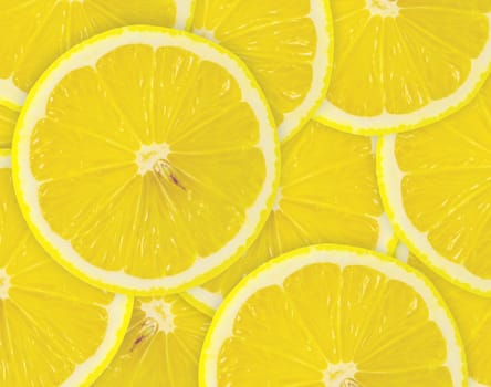 Abstract background with citrus-fruit of lemon slices. Close-up. Studio photography.