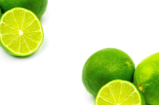 Fresh ripe lime. Isolated on white background